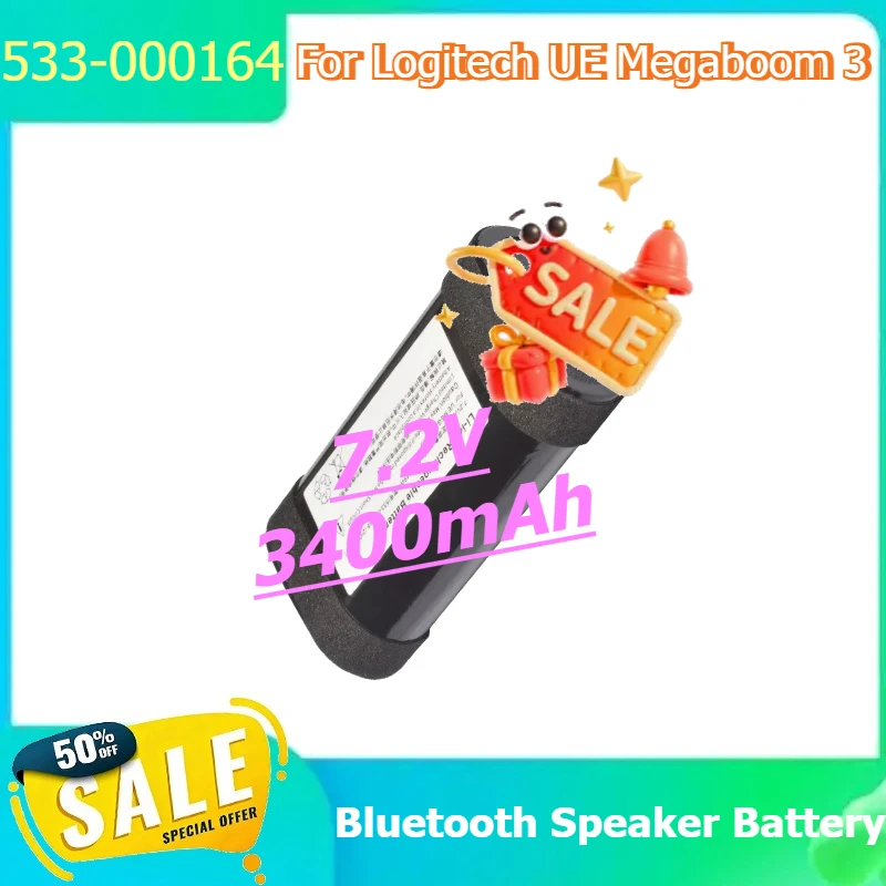 

533-000164 Rechargeable Battery for Logitech UE Megaboom 3 Bluetooth Speaker Battery 7.2V 3400mAh
