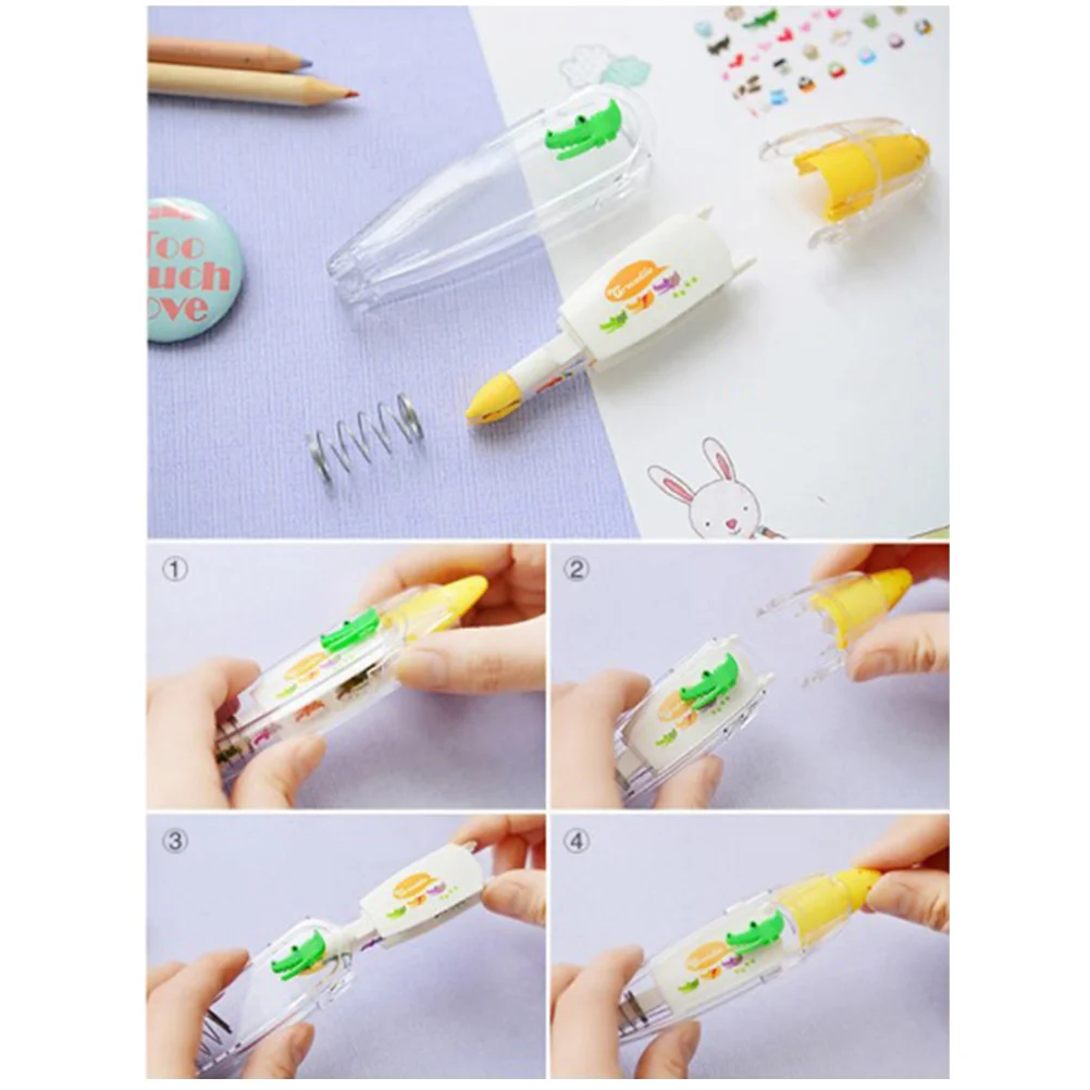 Journaling Decoration Decorative Correction Tape Pen Push Type Cute Markers for School Green