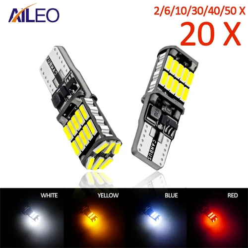 T10 W5W 2/6/10/20/30 Uds luces Led Canbus para coche 168 194 6000K sin Error 26SMD para accesorios interiores de marcha atrás de coche lámparas traseras IP67