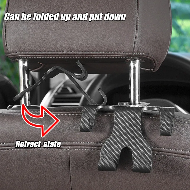 Multifunctional Car Rear Seat Hooks Phone Holder  2-In-1 Back Seat Backrest Hooks Bag Hanging Storage Hook Auto Accessories