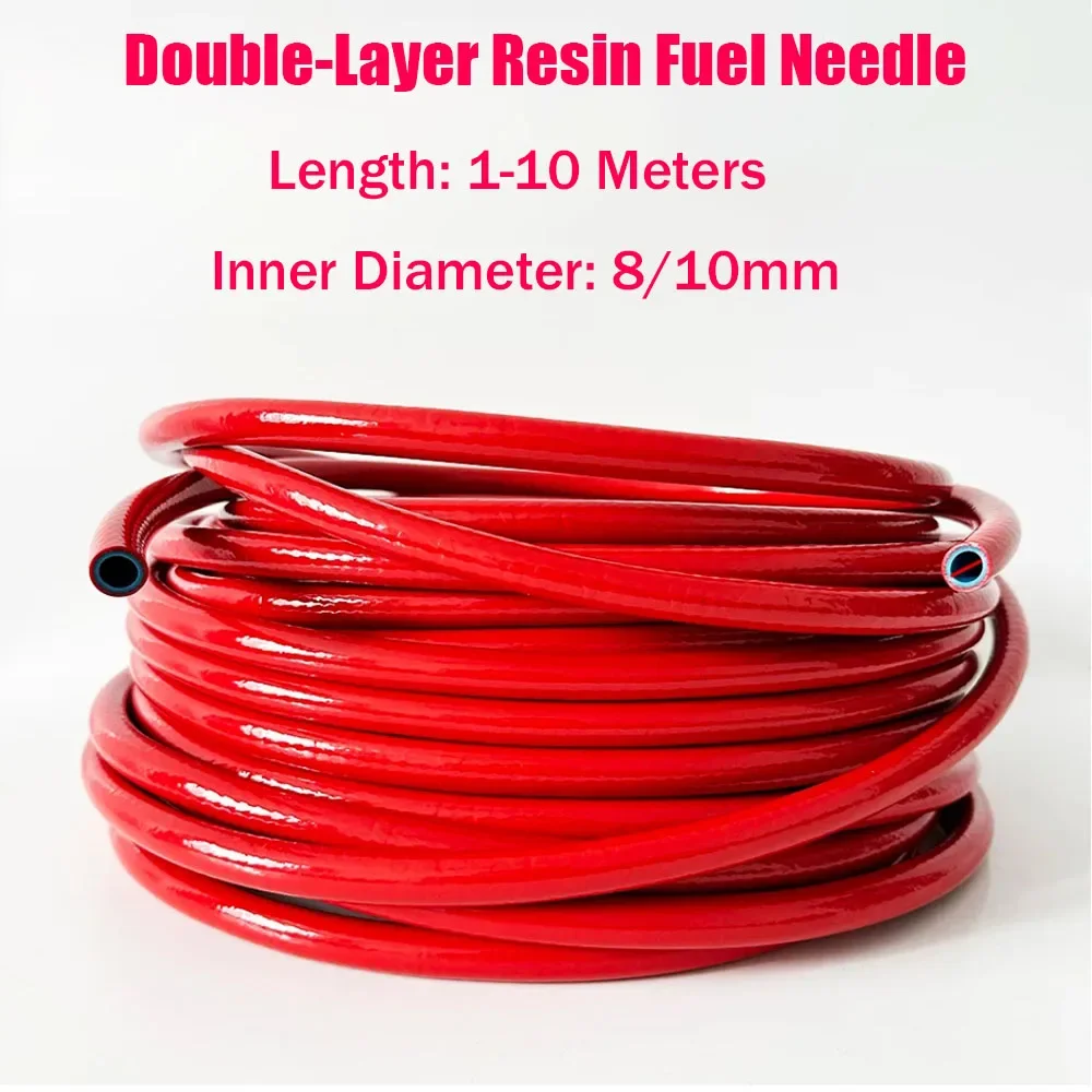 1M Red TPU Resin Fuel Hose, Diesel Hose, High Temperature And High Pressure Explosion-Proof Fuel Hose, Inner Diameter 8mm 10mm