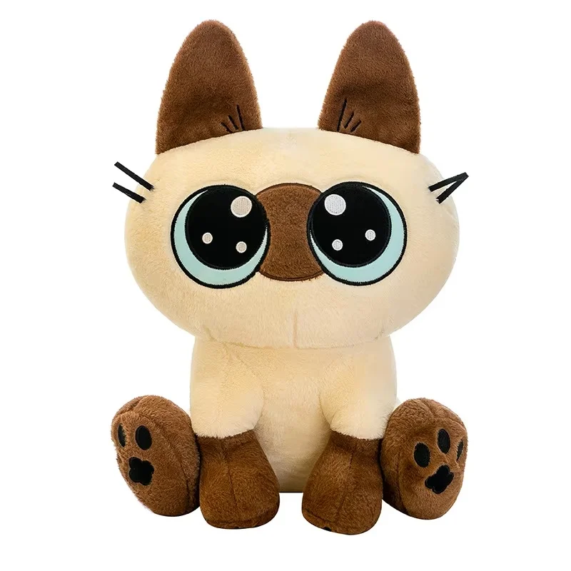 2024 New Cute Plush Toy Siamese Cat Standing And Lying Pillow In Stock Decorative Doll Accessories Birthday Gift