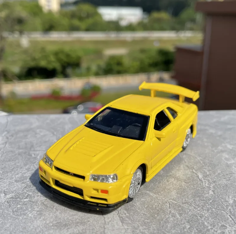 1/43 وصول جديد سعر خاص دييكاست المعادن اليابانية GTR الكلاسيكية R34 نموذج سيارة الأثاث عرض مجموعة لعب للأطفال #4