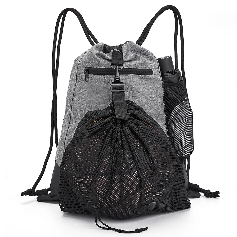 Foldable Soccer Backpack with Detachable Mesh Bag Sports Sack Bag Wear Resist Nylon Ball Backpack Volleyball Baseball Yoga Bag view 4