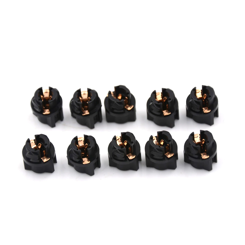 10Pcs T5 Socket Twist Lock PC74 73 Instrument Panel Cluster Plug Dash Light Bulb