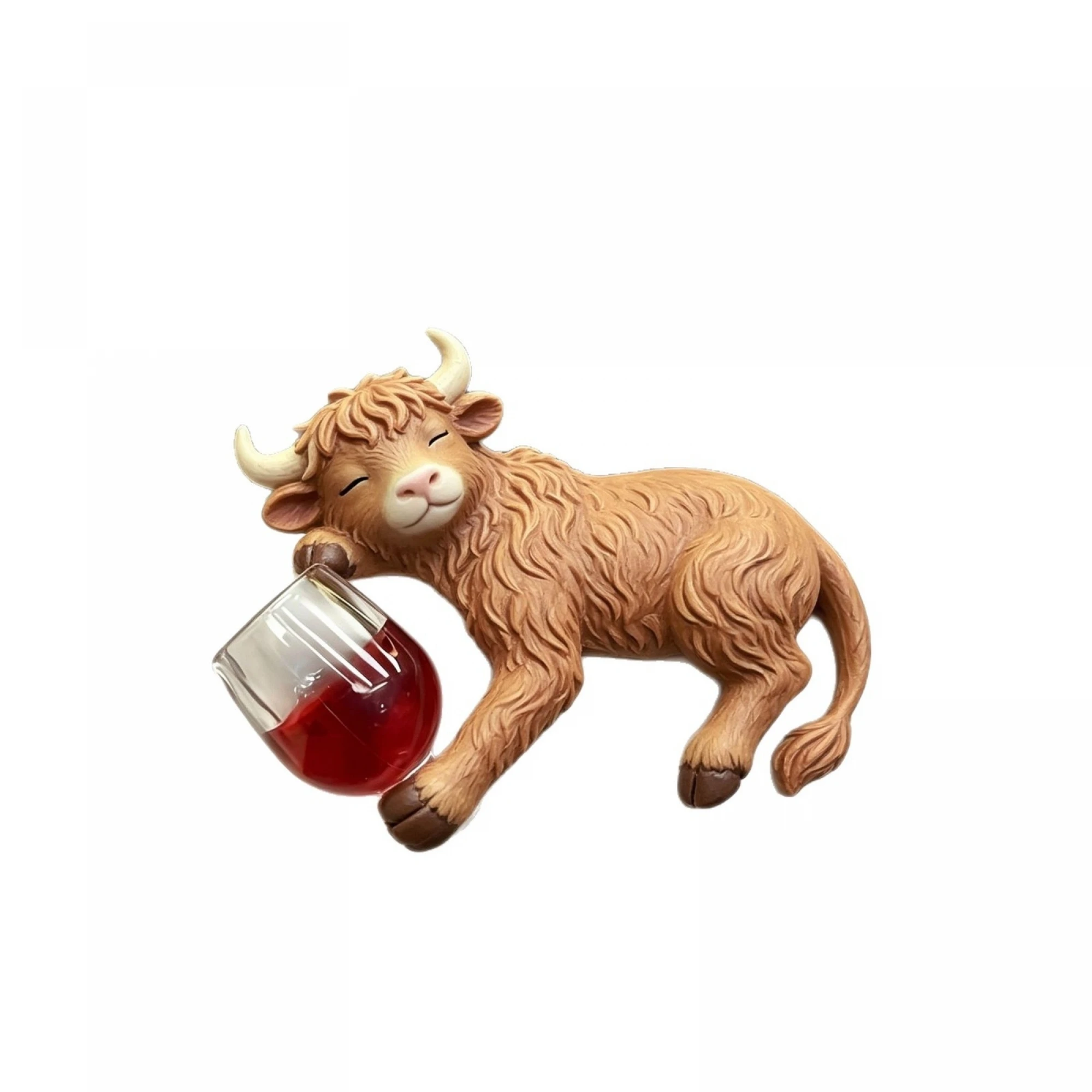 Highland Cow Figurines Pot Hugger Cute Resin Planter Decor for Flower Pots