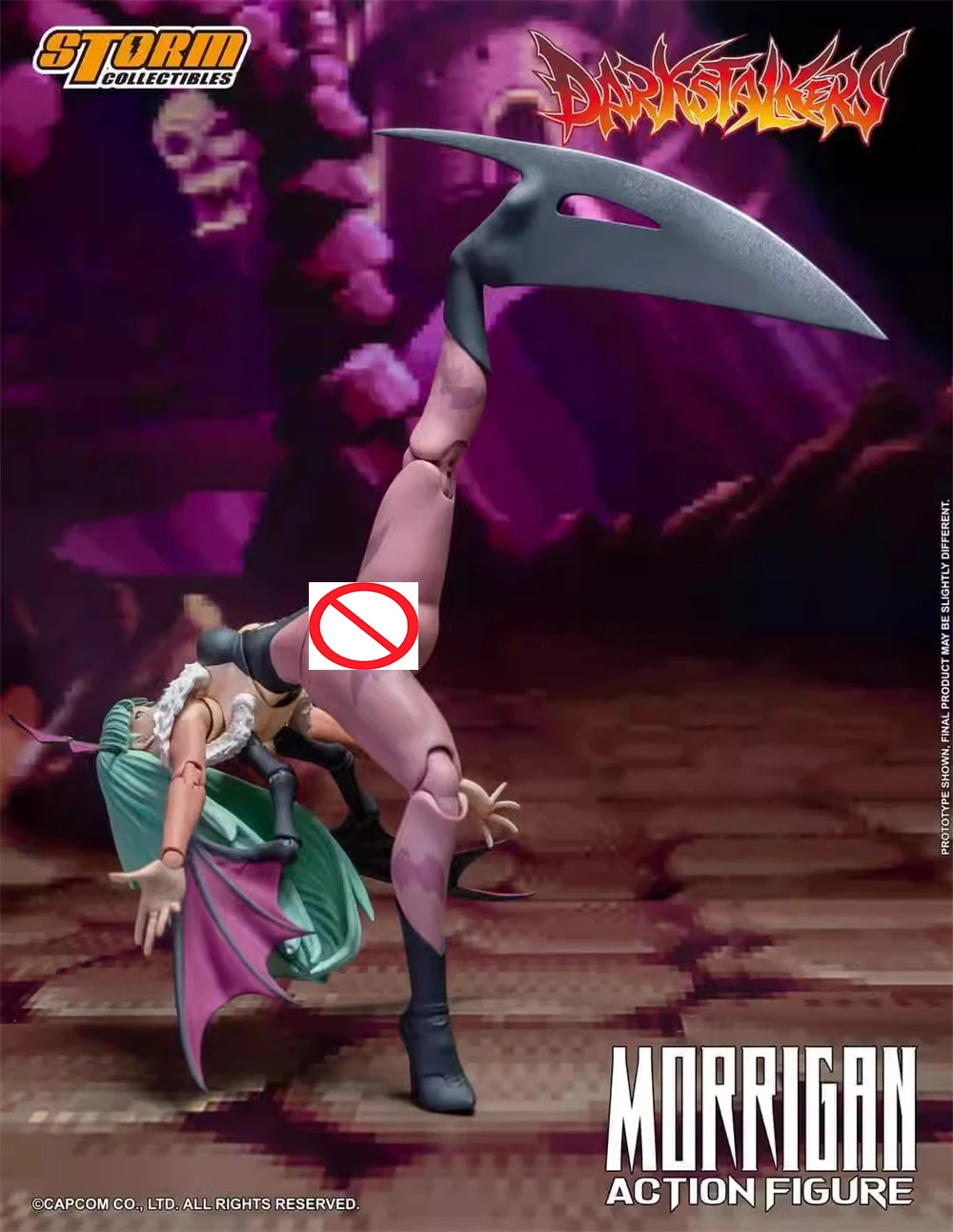 1/12 العاصفة اللعب CPDS02 لعبة لاعب القتال في الشارع موريجان مصاص دماء عمل الشكل الأزرق الشعر الخفافيش الجناح تصميم 6 "عمل الشكل