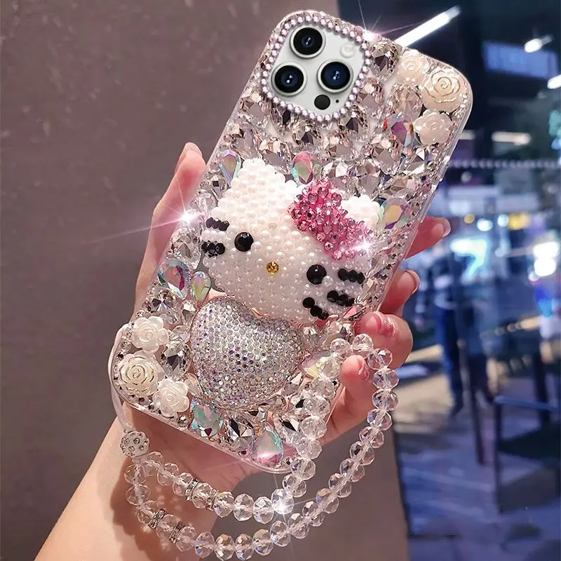 

Kawaii Hello Kitty Sanrio Phone Case IPhone17promax Anime Cute 16 15 14 13Pro Max Cartoon Protective Sleeve Girl's Gifts Toys