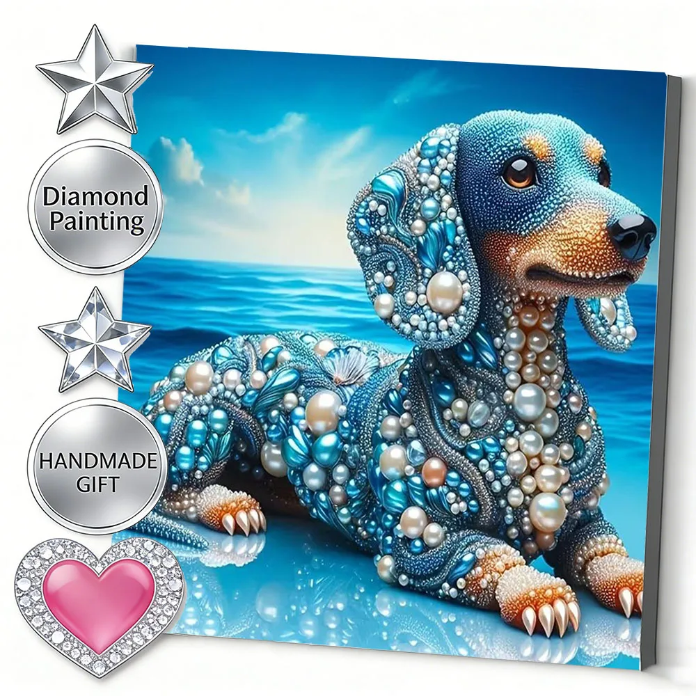 AZQSD Diamond Painting Dog Animal Sea Resin Square Round Drill Diamond Mosaic 5d Full Kits  Decoration For Home