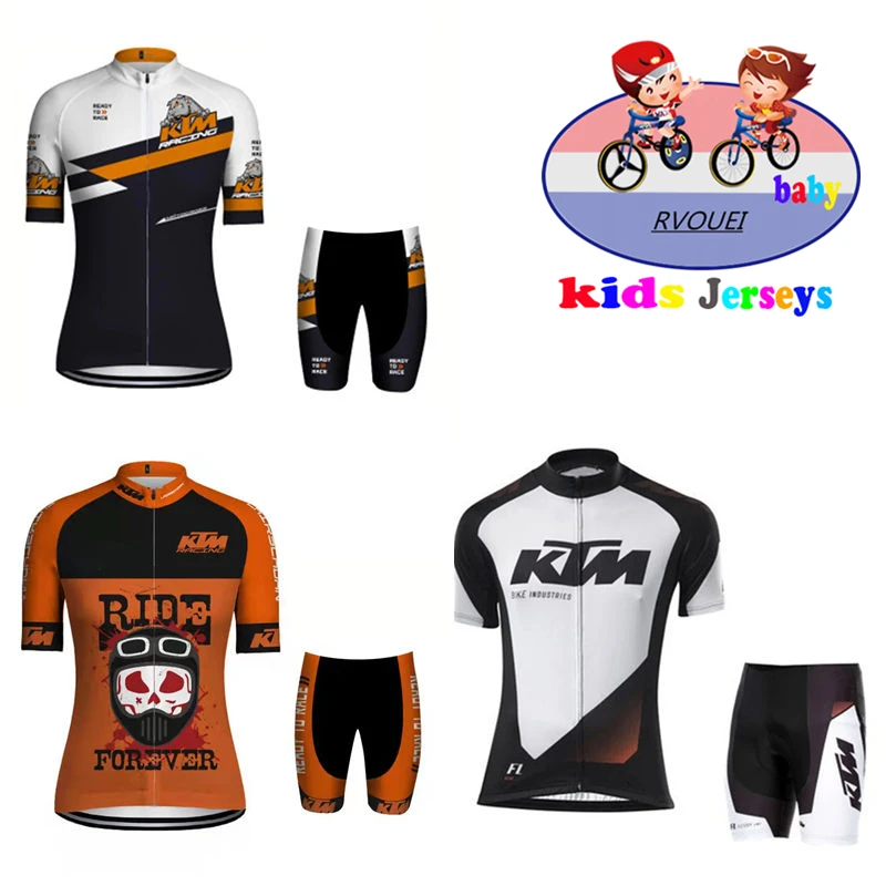 Ktm Racing Bicycle Children Cycling Clothing Kids Shirts Suit Breathable Quick Drying Shorts Set Ropa Ciclismo Boys Mtb Bike