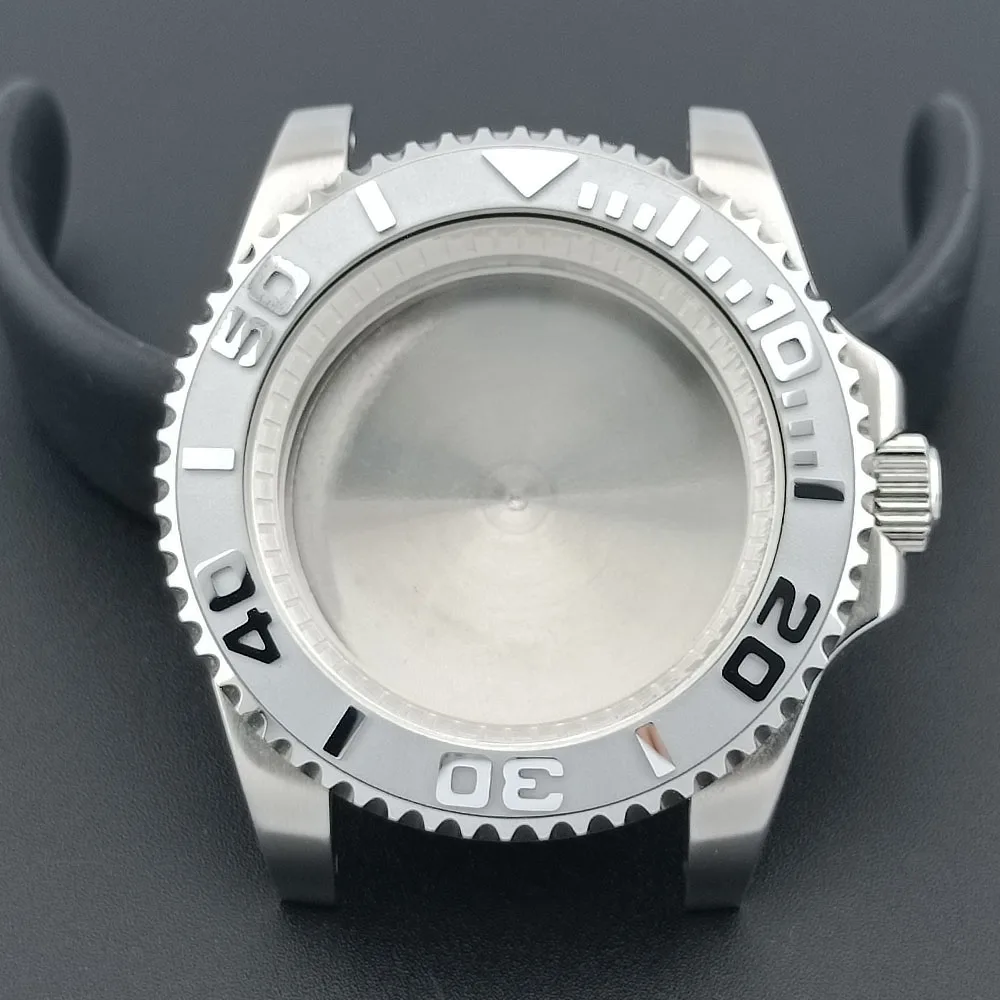 40.5mm silver/black GMT case with badge ring, stainless steel waterproof fitting NH34 N H35 NH36 movement case 20mm strap