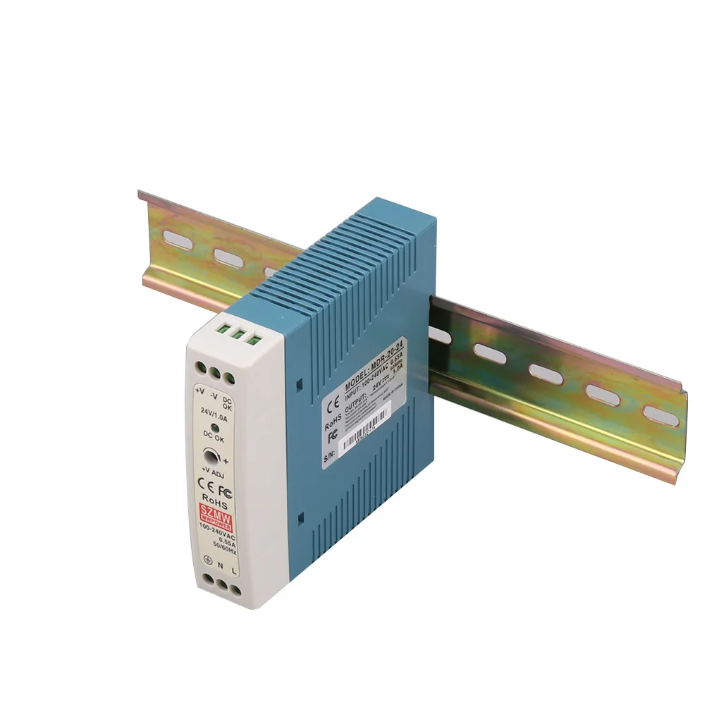 Din Rail Single Output Switching Power Supply MDR-20 20W 5V 12V 36V 24V 48V 1A AC Converter