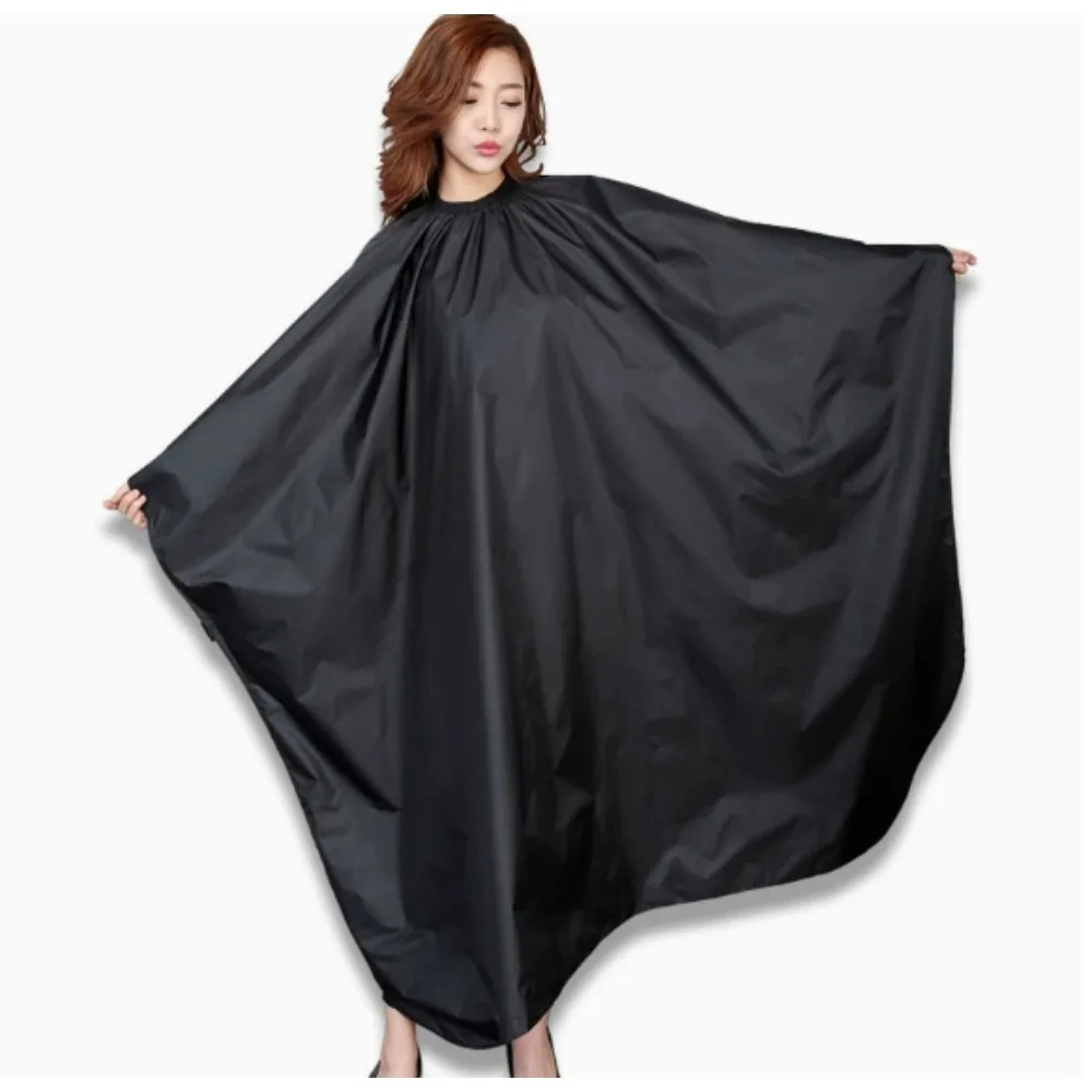 

Черный парикмахерский халат с защитой от загрязнений, с воротником и застежкой, для стрижки и укладки волос в салоне красоты