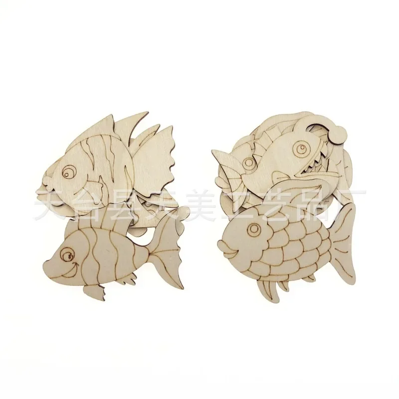 

50PCS Wooden Fish Scatters Assorted Table Decoration, Table Shaker, Maritime Scatter Decoration