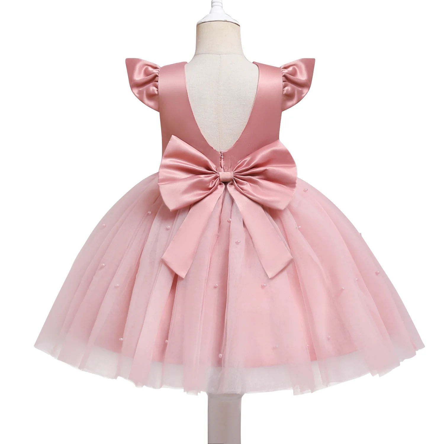 Hello Kitty-Robes d'été en dentelle pour filles, tutu en tulle, robe de princesse, robe de mariée, vêtements de fête, dos nu en fibre