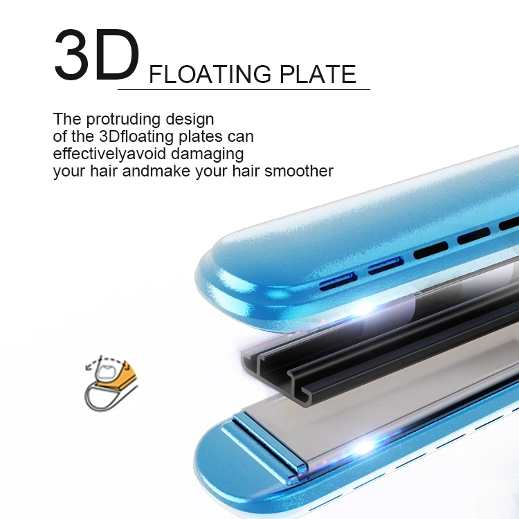 مكواة فرد الشعر المسطحة الكهربائية الأكثر مبيعًا مع لوحة عائمة ثلاثية الأبعاد قابلة للقفل