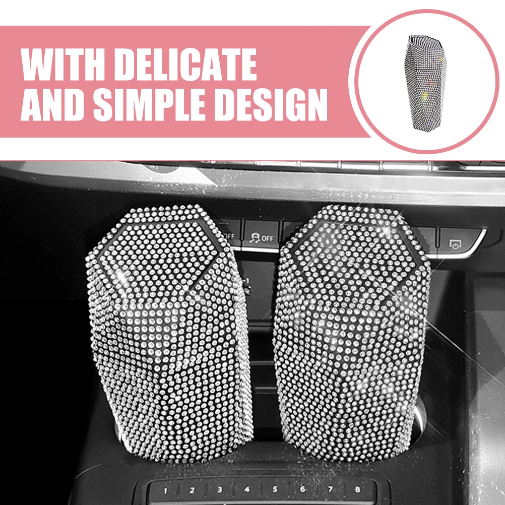 

Car Garbage Can Truck Rubbish Bin Trashcan Mini Decorative Lid Rhinestone Vehicle Auto Storage Plastic Sturdy Useful Clean