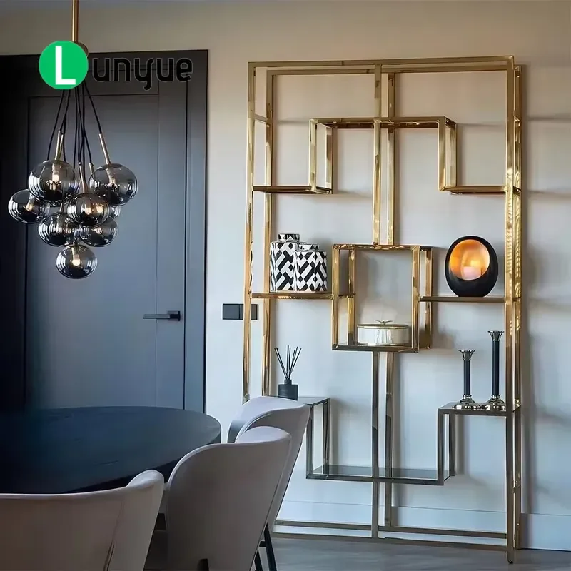Wholesale Living Room Furniture Glass Metal Stainless Steel Library Bookcase Bookshelf clear Bookshelves Luxury Bookshelf