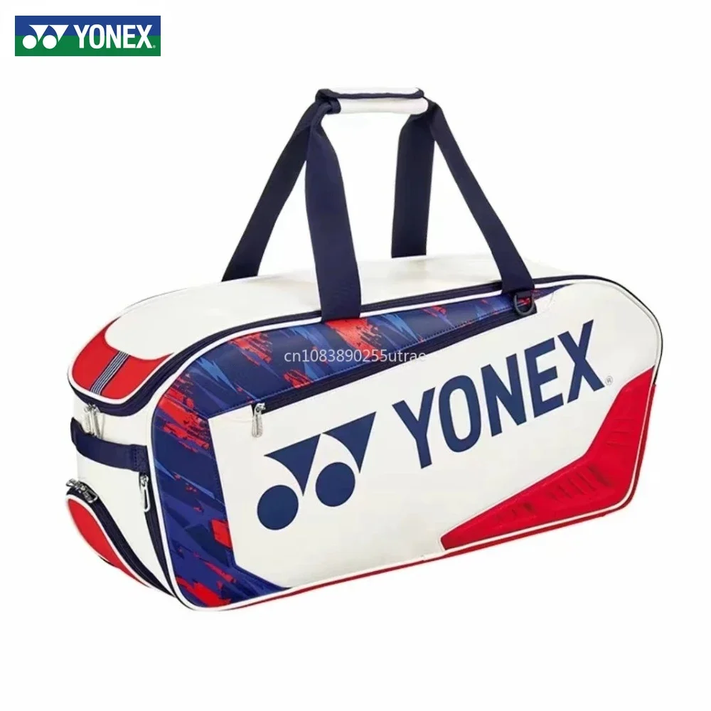 YONEX Tournament Leather Tennis Badminton Racket Bag Competition-specific Portable Large Capacity 5-7 Racquets with Insulation