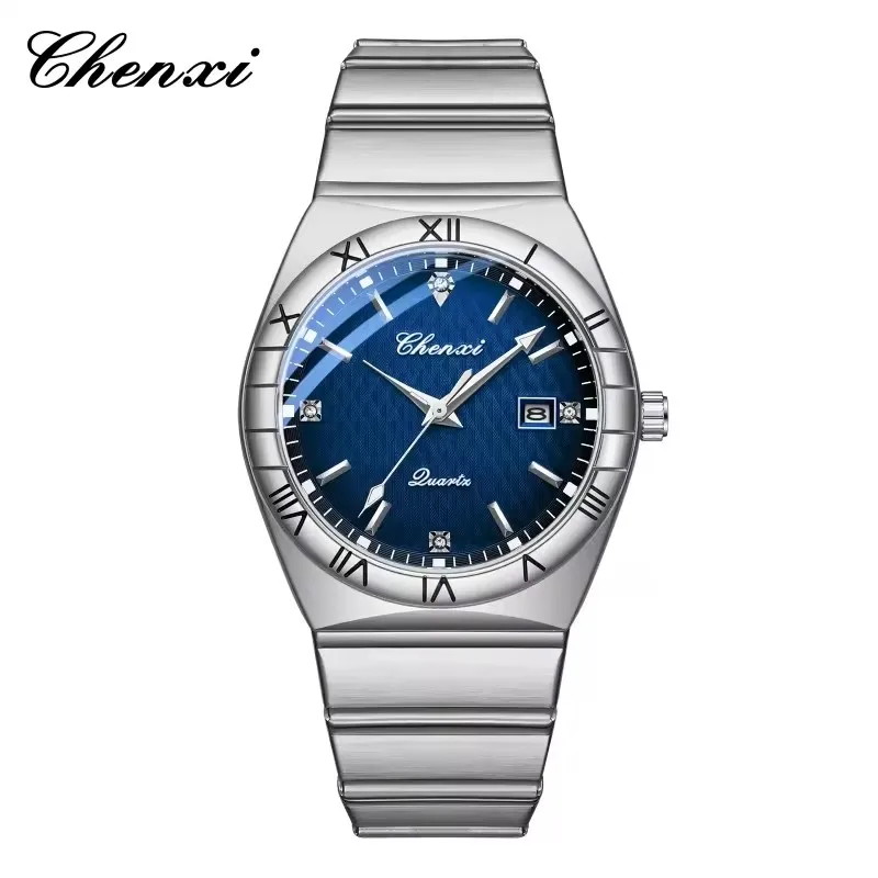 CHENXI 6402 Fashionable and Elegant Men's Quartz Watch Night Light Date Waterproof Stainless Steel Strap Men's Business Watch