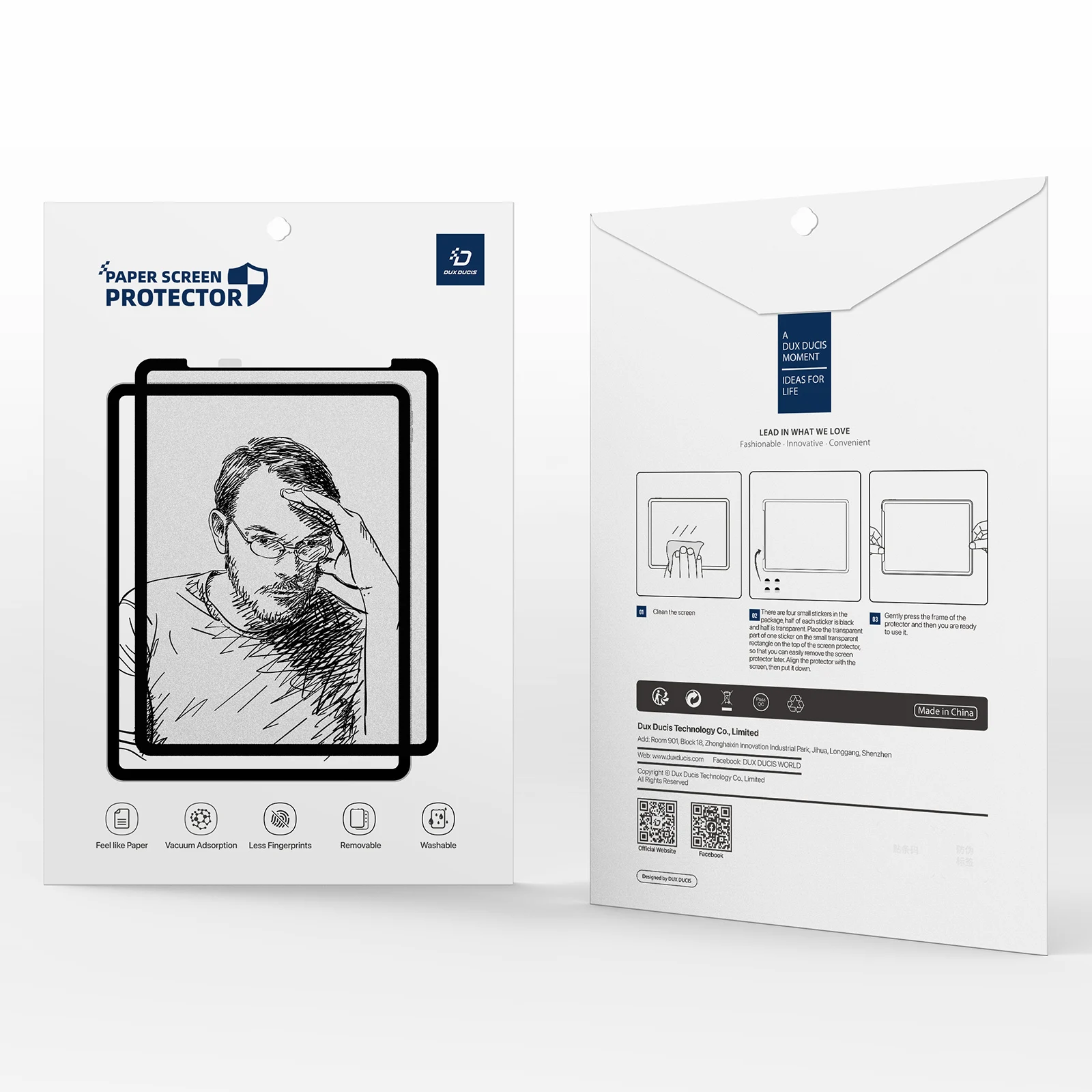 DUX DUCIS-Circular Use papel como filme para Samsung Tab S8, protetor de tela lavável e estável sem Curling Edge