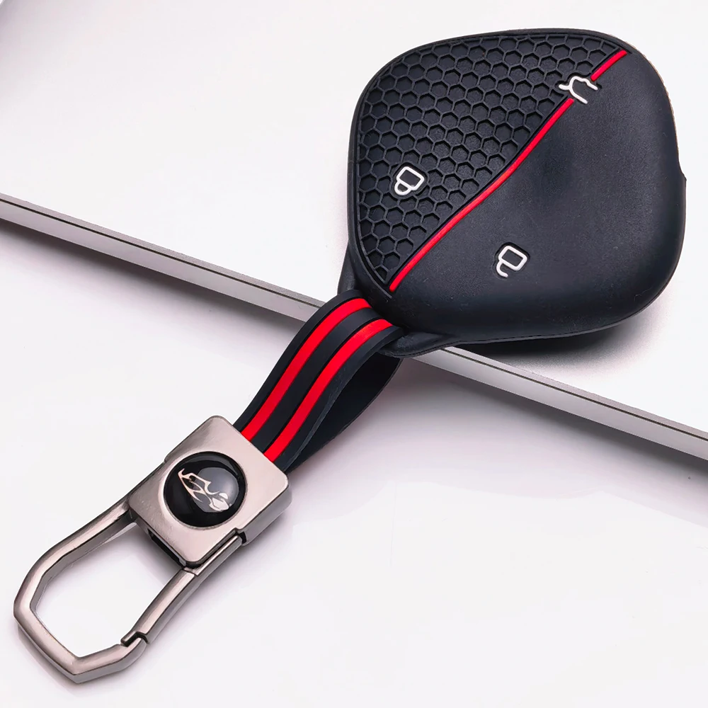 Silicone Remote Key Case For Chevrolet Spark EUV For Baojun Yep Plus Cloud BM5 RS3 with clasp holder Non Slip Precise Fit