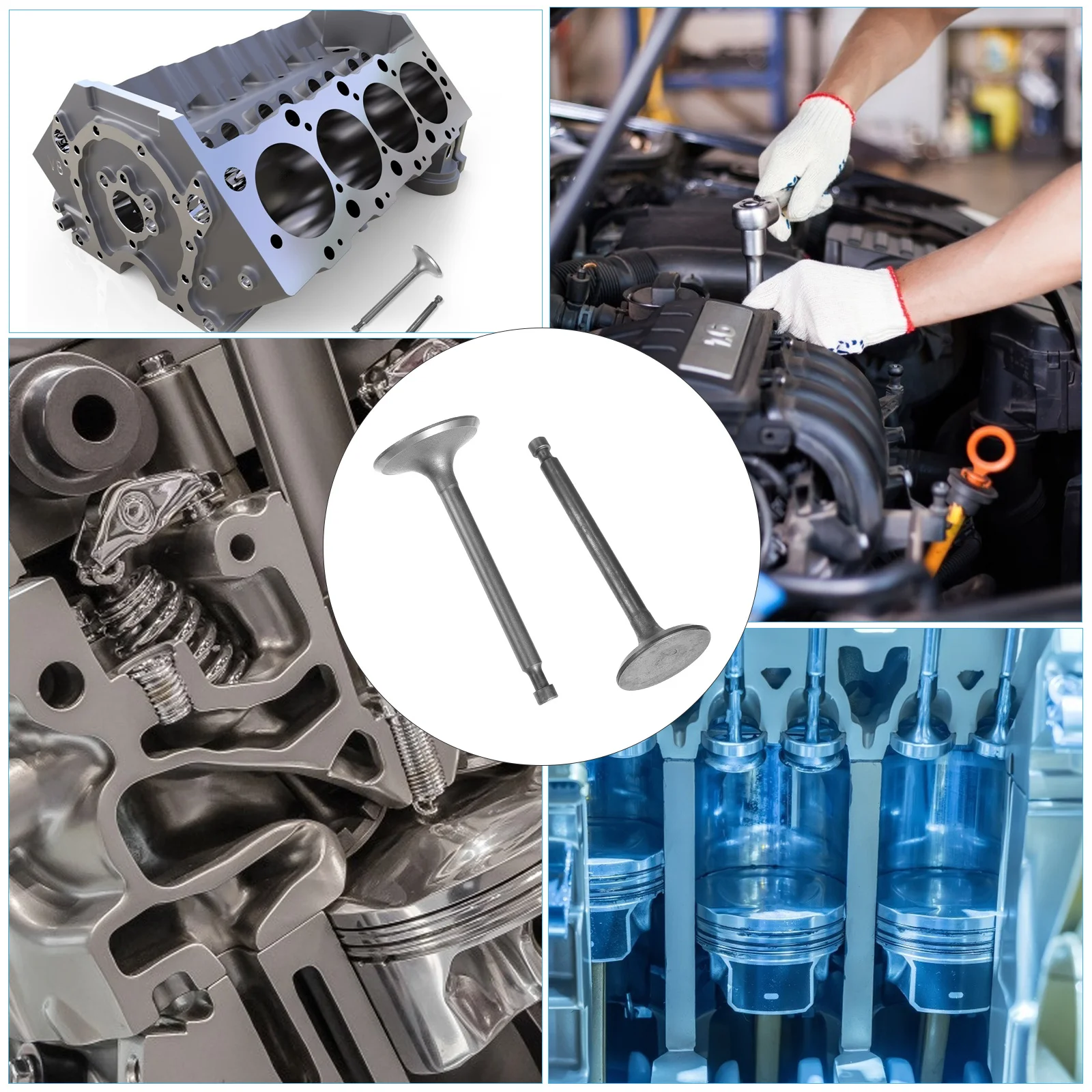 

2pcs Durable Motorcycle Exhaust Valves Generator Accessories Intake Valve Outdoor Practical Easy Installation