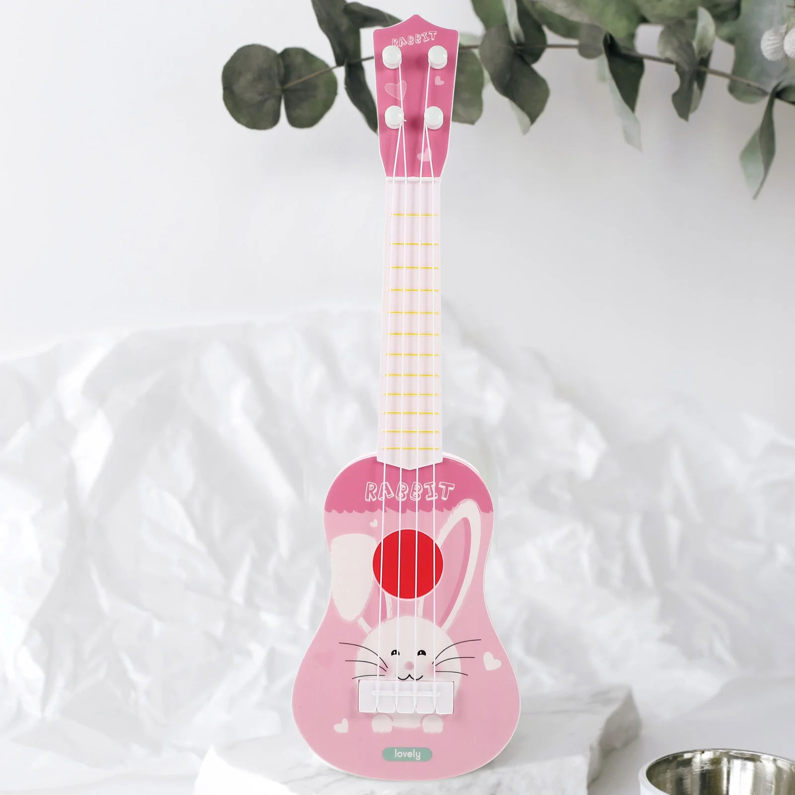 Modelo de guitarra ukulele infantil, instrumento de plástico, brinquedo infantil, aprendizagem precoce, mini guitarras musicais