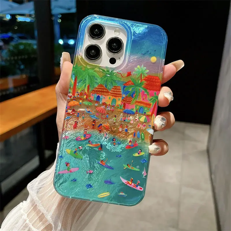 Summer Style Vacation Beach Venice Phone Case For iPhone 15 17 Pro Max 11 12 13 14 15 16 Pro Mini XS XR 7 8 Plus Air Y2K Cover