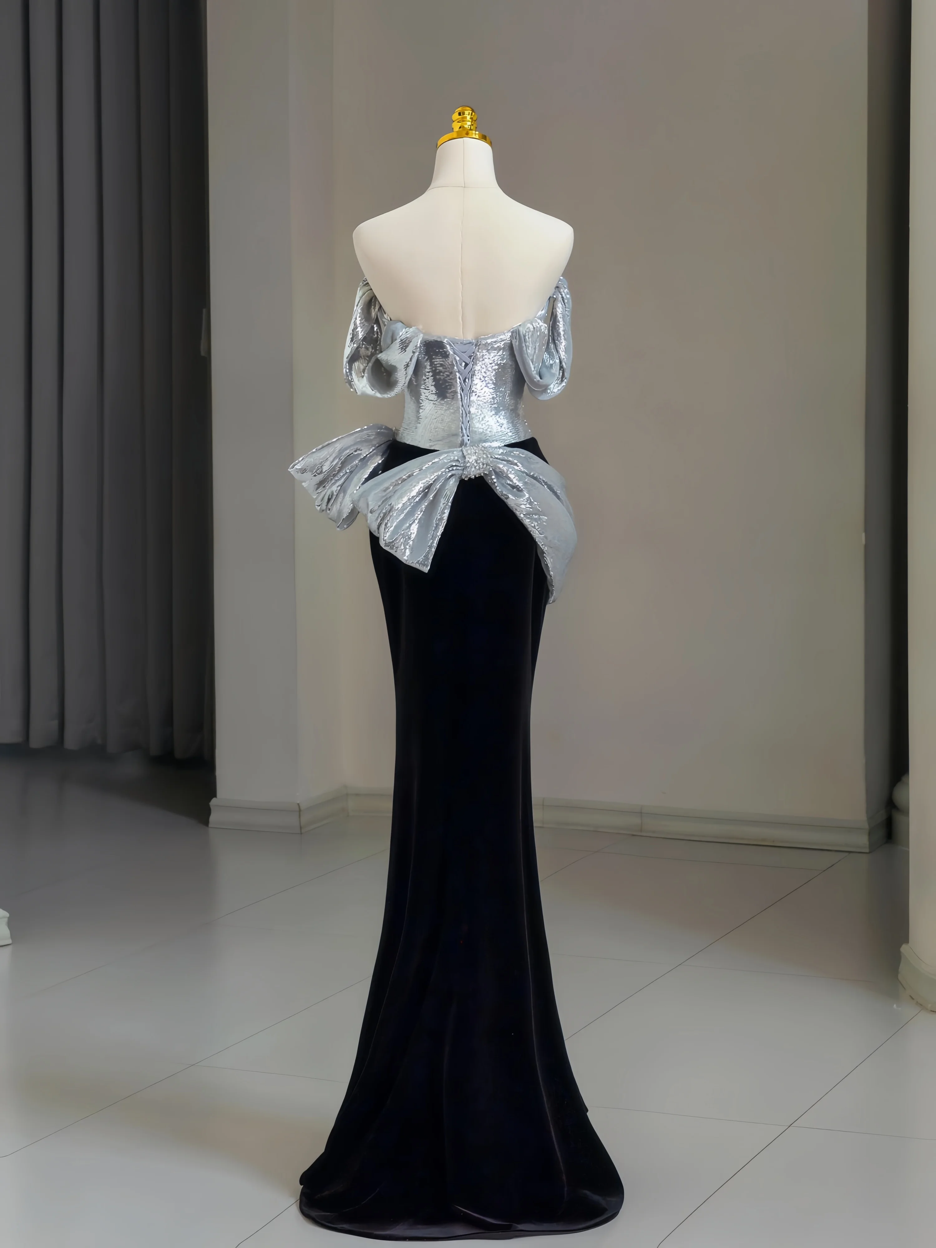 Robe de Rhscintillante sans bretelles avec cristal pailmétrage, robe mince, manches lancées par carte, occasion formelle, soirée de banquet, argent, noir