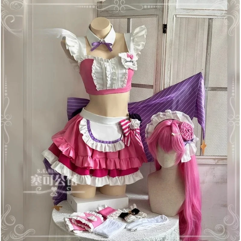 

NIKKE：The Goddess of Victory Dorothy doro Cosplay Costume Halloween Carnival Sweet Lolita Dress Wig Props Women Maid Net Uniform