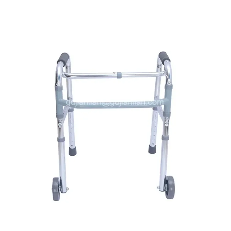 Stainless Steel Elderly Walker Walking Cane Walker Aid Non-slip Four-legged Help Handrail Frame Rehabilitation Walking