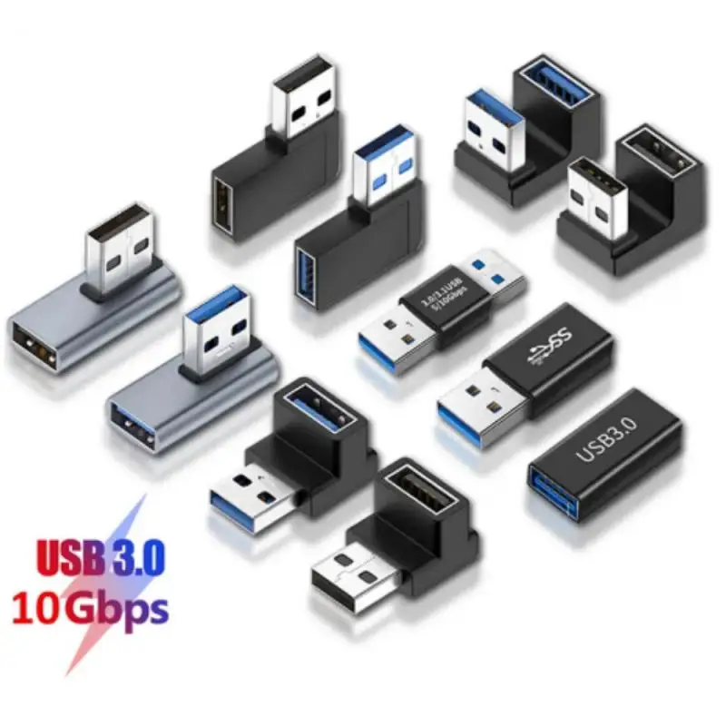 

90 Degree Right Angle USB 3.0 Extension Adapter Upward Elbow 10Gbps USB Connector For PC Male to Female Extension Plug Converter