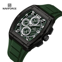 NAVIFORCE Watch for Men Tonneau Chronograph Quartz Wristwatch Luxury Fashion Silicone Strap Sport Military Multifunctional Watch