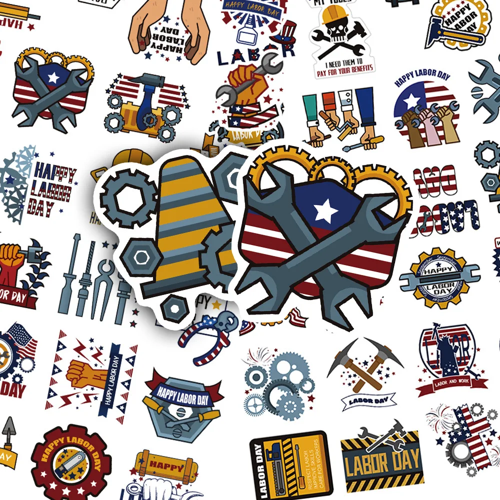 

10/30/50PCS American Labor Day Graffiti Stickers DIY Guitar Phone Laptop Suitcase Water Cup Skateboard Waterproof Decals