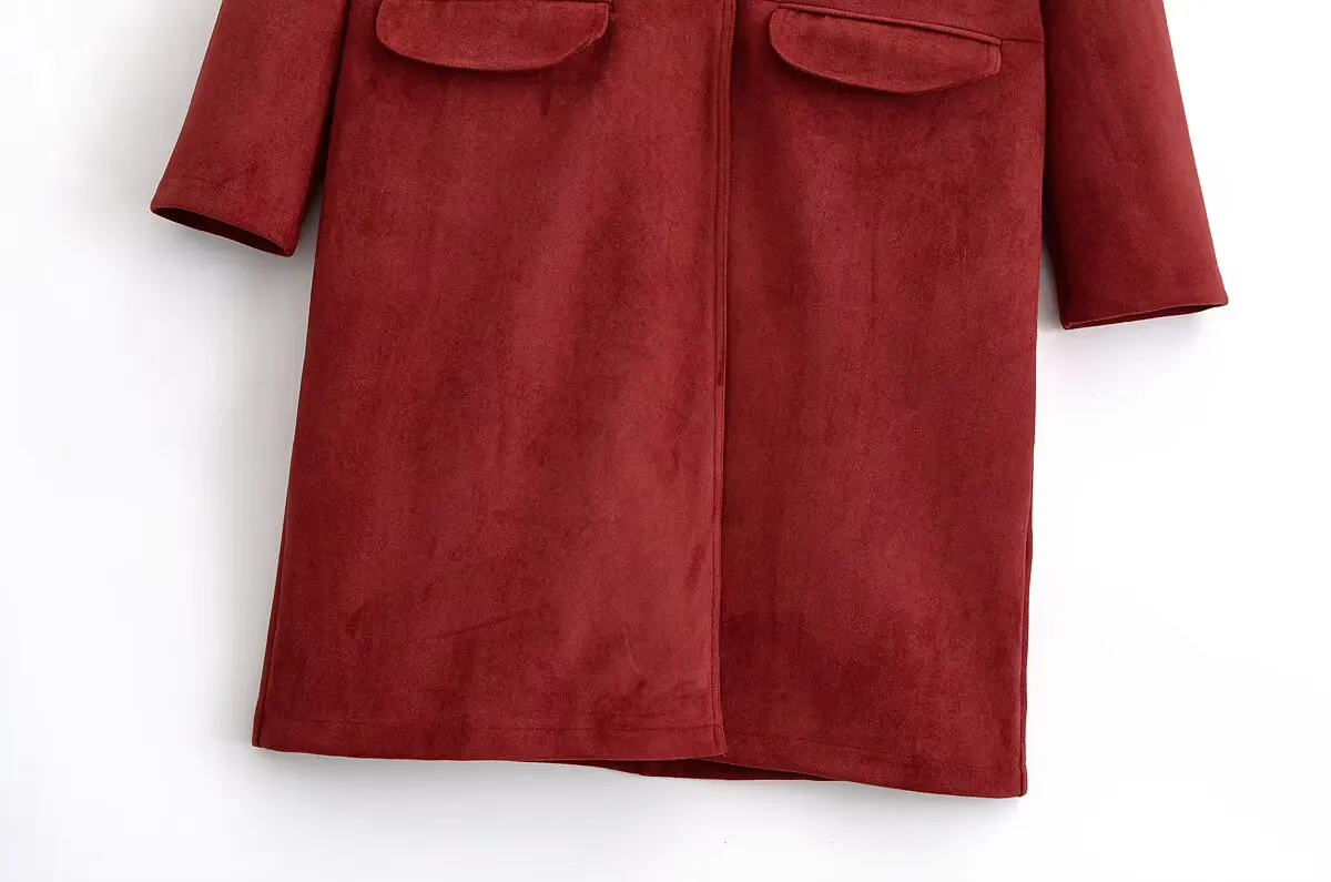 Mulher sólida camurça casaco feminino outono inverno casual manga cheia faur lã casaco longo senhora elegante outwear jaquetas