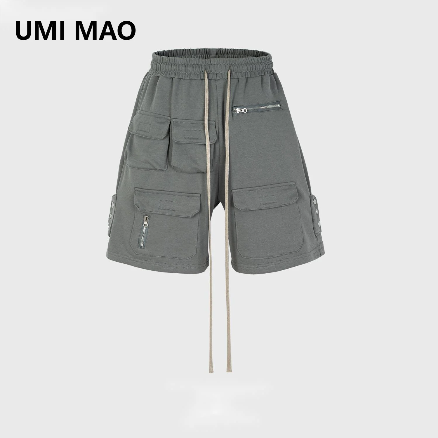 UMI MAO Men's Clothing Women's Spring Summer Urban Looped Pockets Zippered Breasted Shorts Unisex Casual Pants Trend Femme