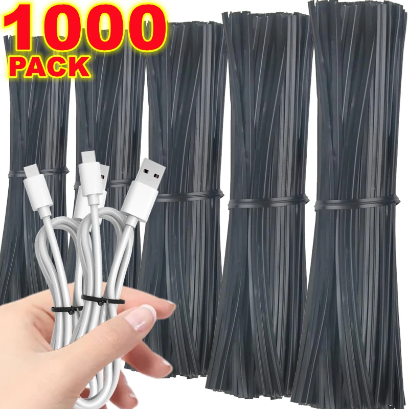 200-1000Pcs Garden Wire Ties Data Cable ganizer Cord Tie Wire Wraps Reusable Iron Wire Plastic Coated Strong Flexible Gift Bag