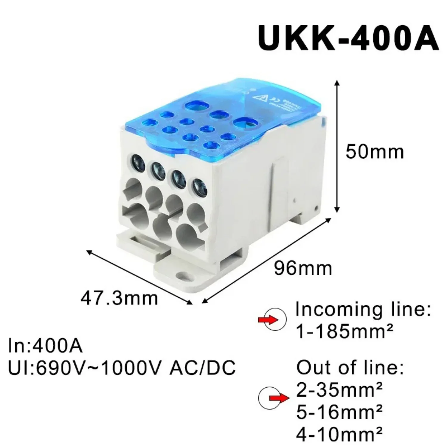UKK80A 125A 160A 250A 400A 500A junction box 1 multiple outdoor distribution boxes DIN cable connectors
