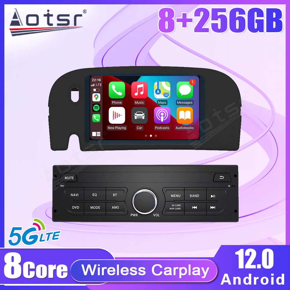 2 Din Android 12 Wireless Carplay Car Radio for Renault kangoo Multimedia Video Player QLED screen GPS 5G LTE Auto Stereo 8 core