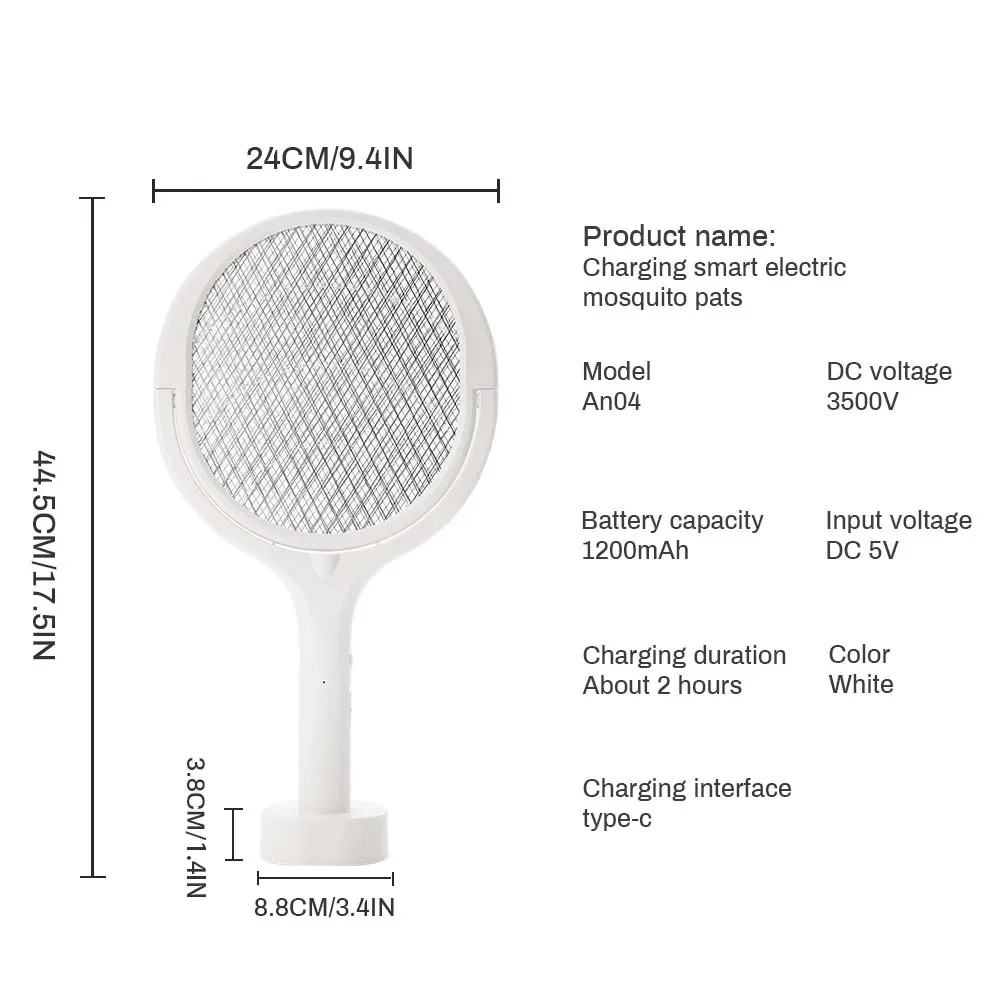 3500V 5w1 lampa zabijająca komary wielofunkcyjny regulowany kąt łapka na owady elektryczny USB akumulator Mosquito Fly Swatter