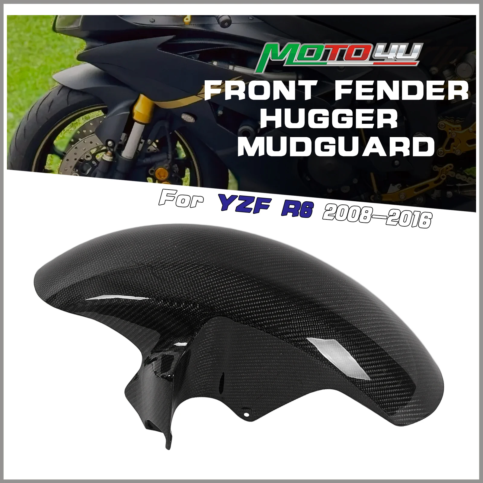 

For YAMAHA YZF-R6 r6 2008 2009 2010 2011 2012-2016 Carbon Fiber Front Fender Tire Mud Guard Gloss Motorcycle Hugger Protection