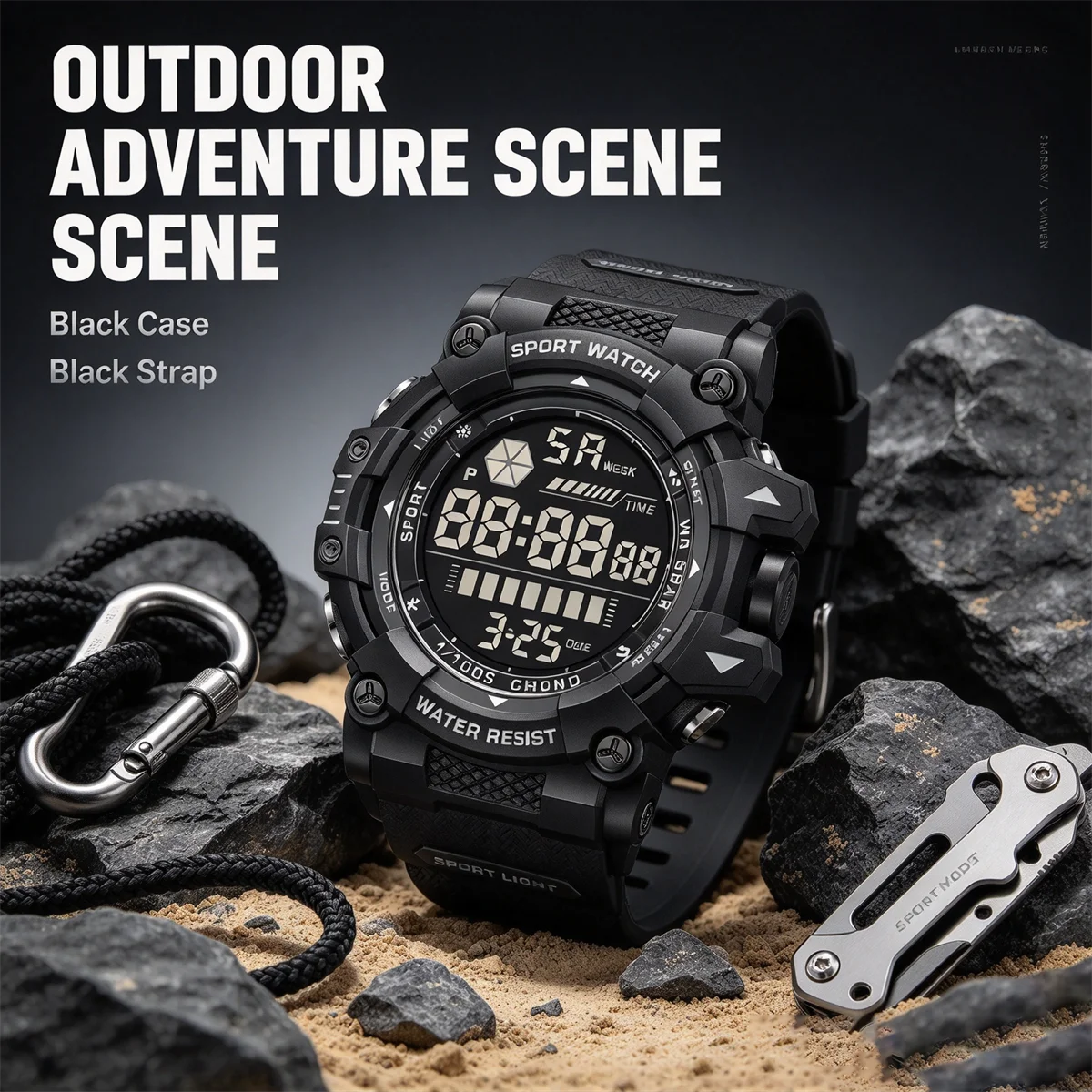 FOXBOX Business Men Quartz Wristwatches  Fashion Stopwatch Alarm Clock Waterproof Luminous Dual Digital Display Men's Watch