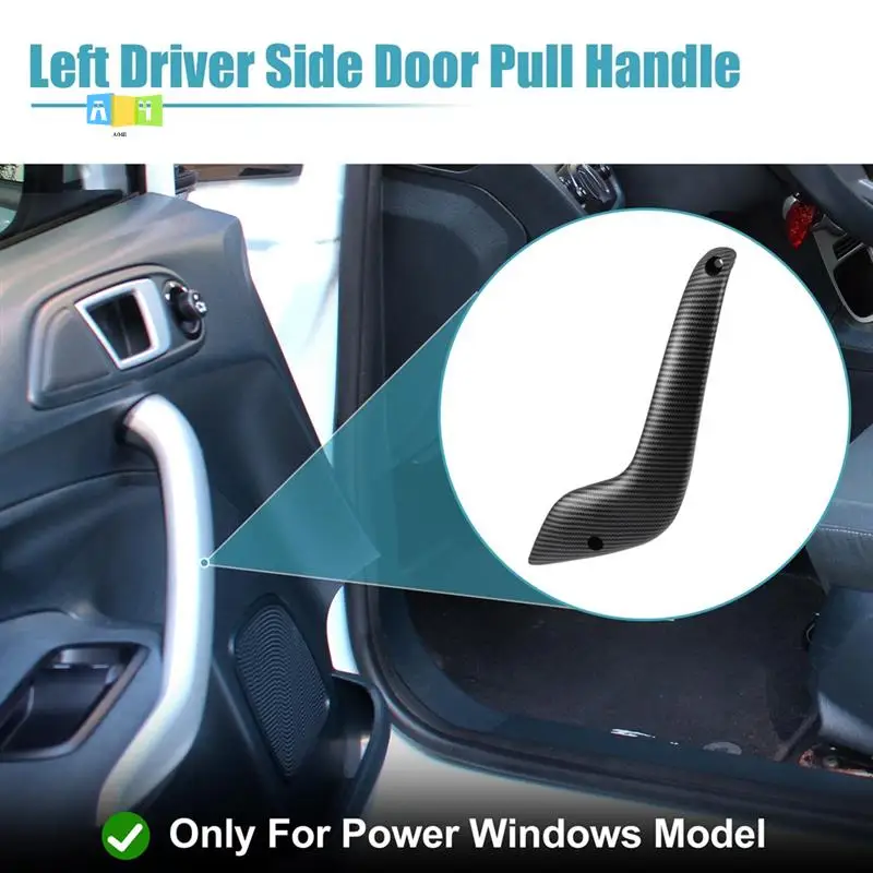 

A04E-Interior Door Pull Handle For Ford Fiesta 2011-2020 G2BZ-5823943-JA D2BB-A23943-CA35B8 Carbon Fiber