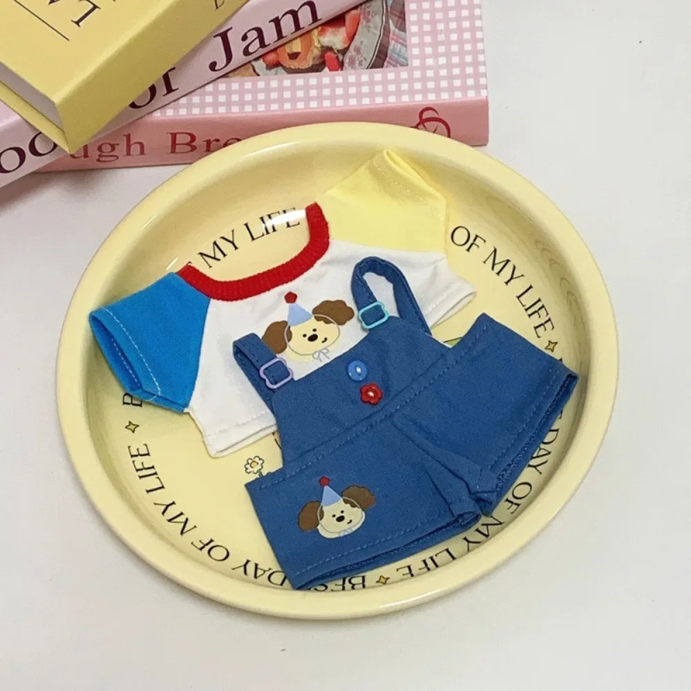 

1 set Strap Pants Set 10/20cm Cotton Clothes Cartoon Pattern Outfit 20cm Cotton 's Clothes Fashion Cute 10cm Clothes Gift