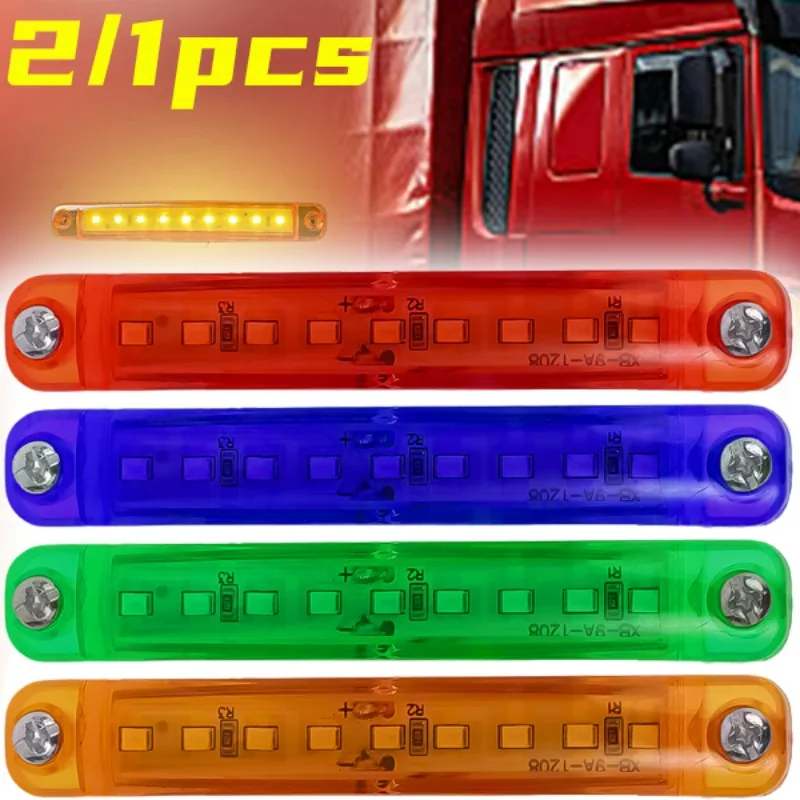 2/1PCS 12V-24V Led Side Marker Indicator Car Lights Front Rear for Trucks Cab RV Trailer Amber/Red/White/Green/Blue/yellow Lamp