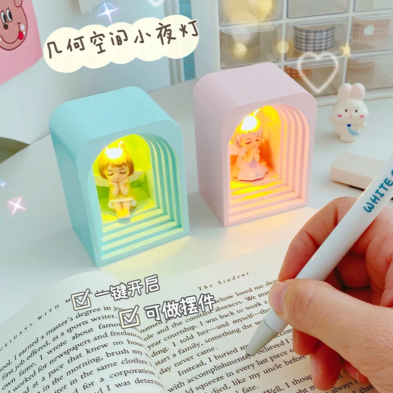 New Cartoon Girl Angel Night Light Home Decoration Ornaments Cute LED Romantic Night Light Birthday Gifts Light-emitting Toys