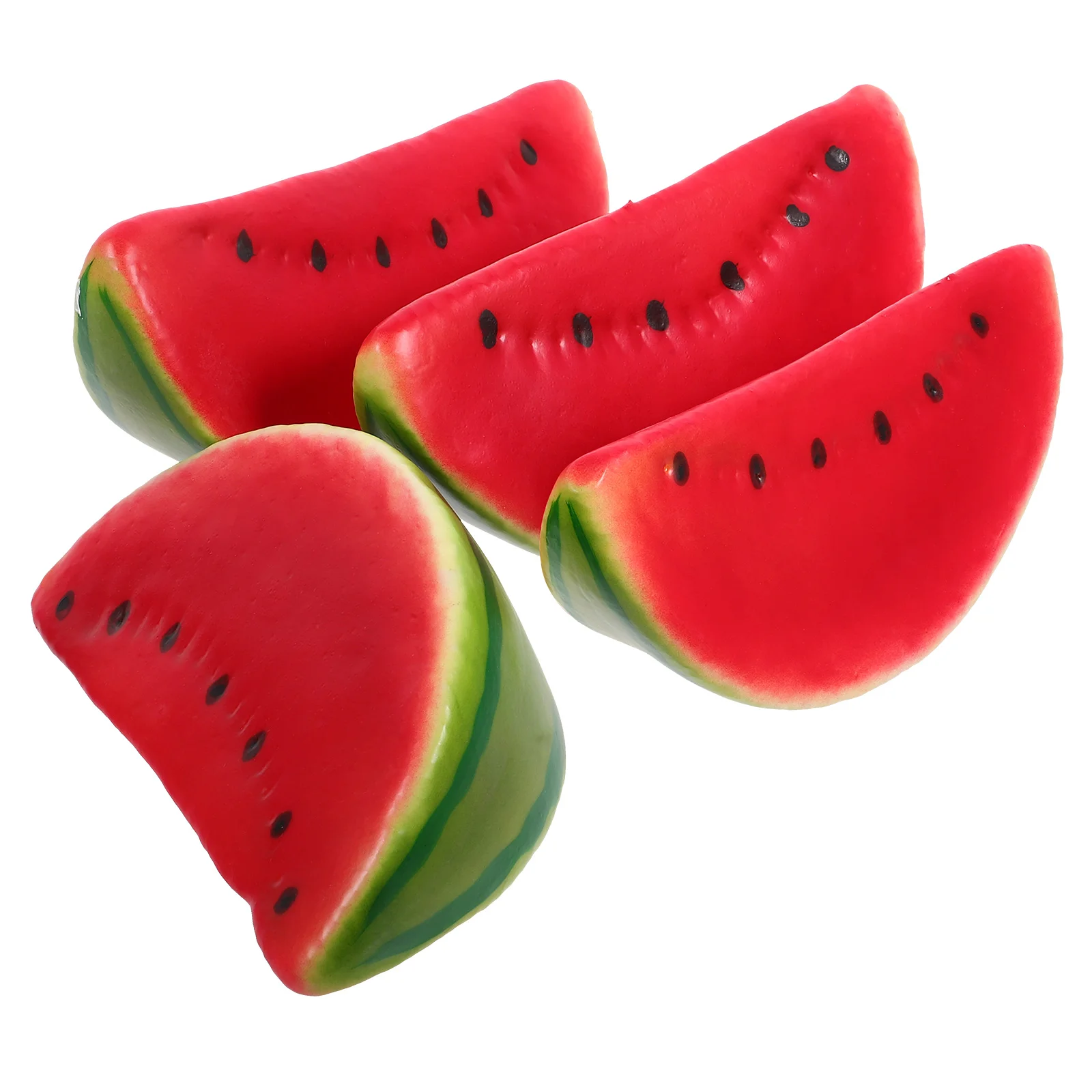 4 Pcs Simulated Watermelon Model Realistic Slice Ornament Teaching Aid Lifelike Slices Faux Fruit