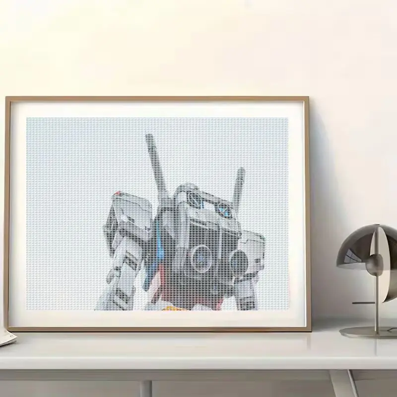 1PC 5D volledige boor Diamond Painting Kit, DIY Mecha Robot Anime Diamond Art, Gundam Style Sci-Fi Robot Craft Set voor volwassenen en kinderen