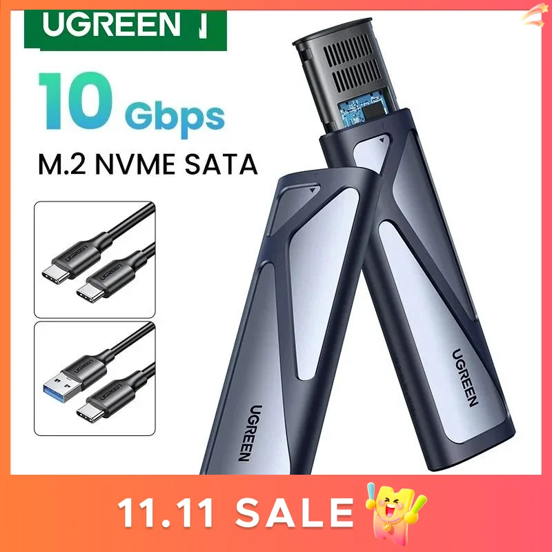 UGREEN M2 SSD Ốp Lưng NVME Kèm M.2 Sang USB Loại C 3.1 SSD Cho NVME PCIE NGFF SATA M/B Key SSD Đĩa Hộp M.2 SSD Ốp Lưng